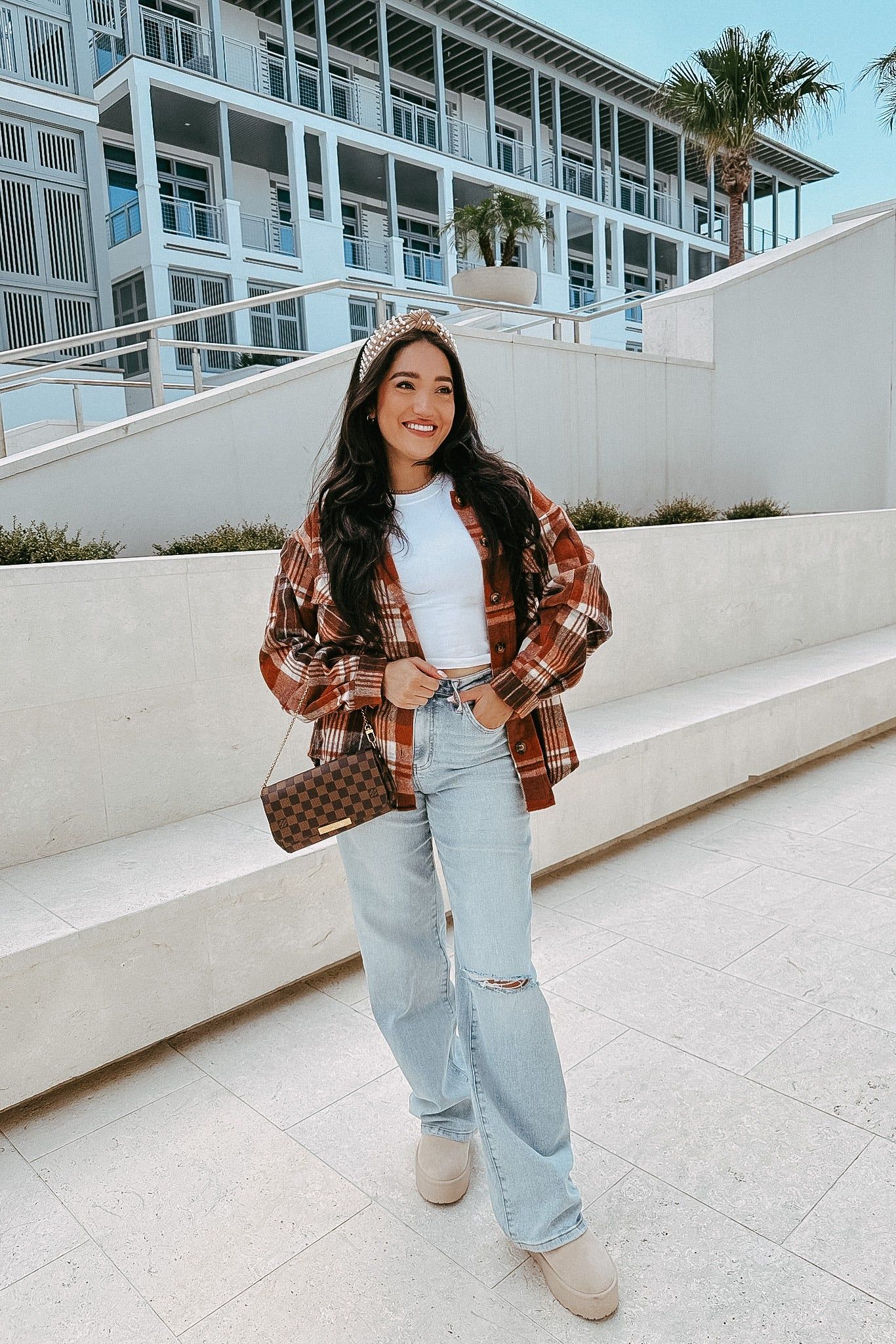 Autumn Nights Plaid Shacket sold by Bella Rose boutique product image thumbnail 4