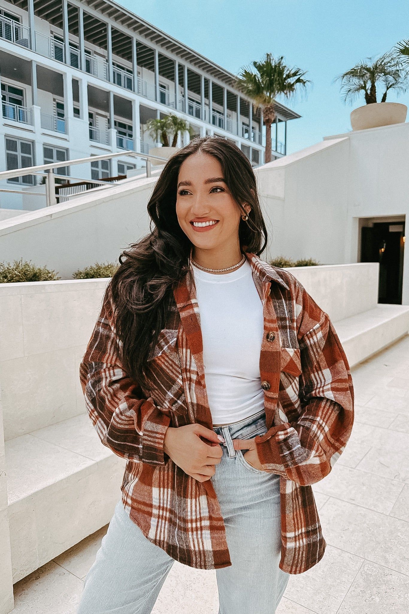 Autumn Nights Plaid Shacket sold by Bella Rose boutique product image thumbnail 2