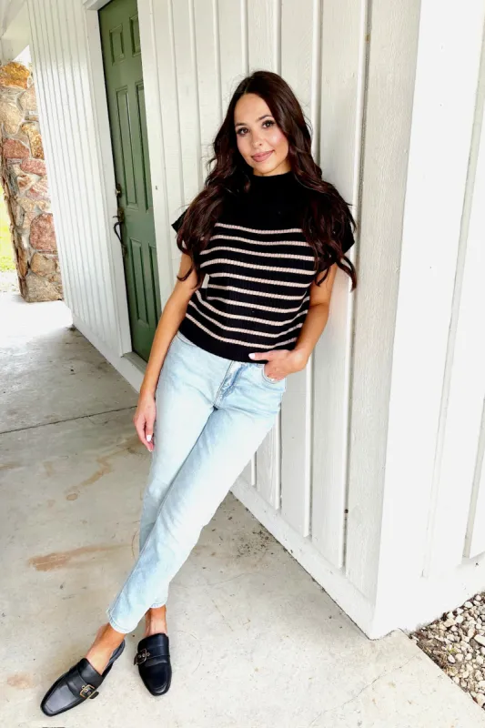 Showing Leadership Striped Sweater sold by Bella Rose boutique
