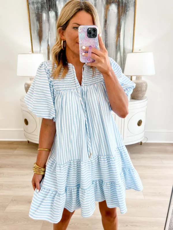 Calming Presence Striped Mini Dress sold by Bella Rose boutique