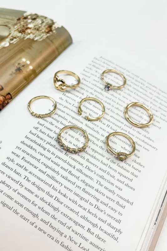 7 Piece Assorted Dainty Ring Set sold by Bella Rose boutique