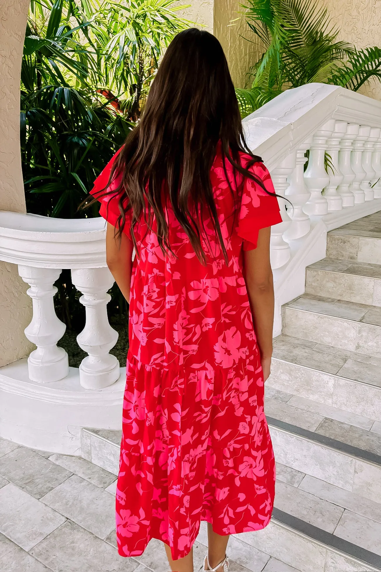 Treasured Times Tiered Floral Midi Dress sold by Bella Rose boutique product image thumbnail 4