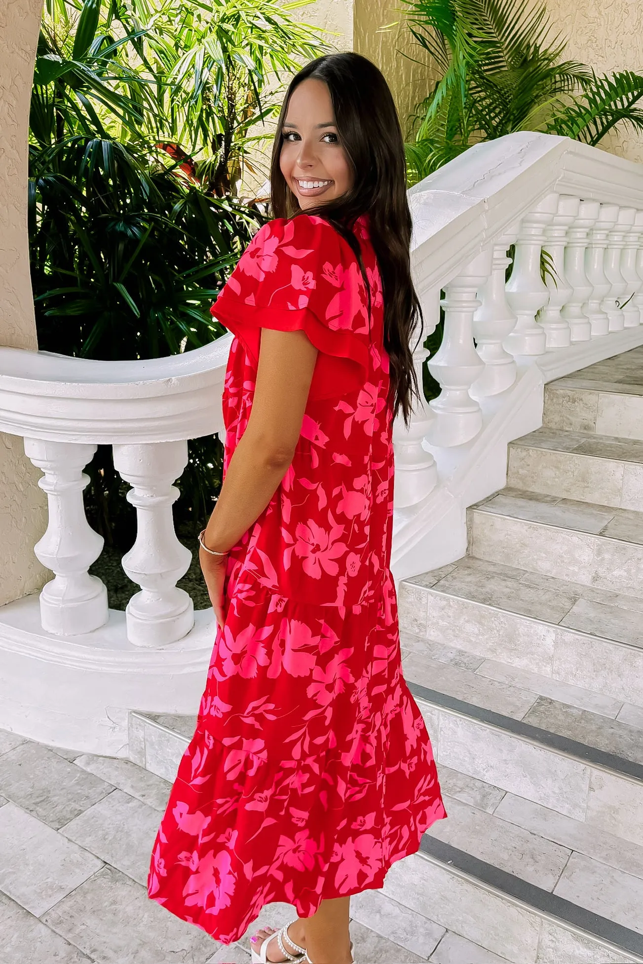 Treasured Times Tiered Floral Midi Dress sold by Bella Rose boutique product image thumbnail 3