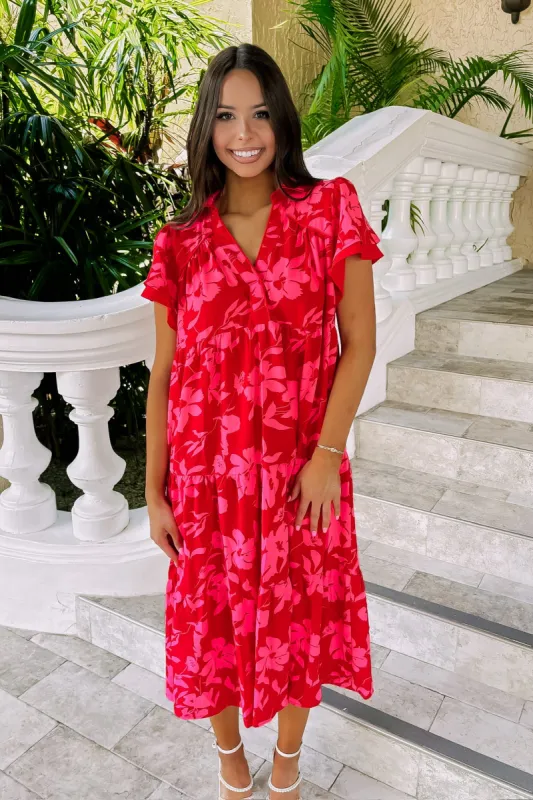 Treasured Times Tiered Floral Midi Dress made by Umgee