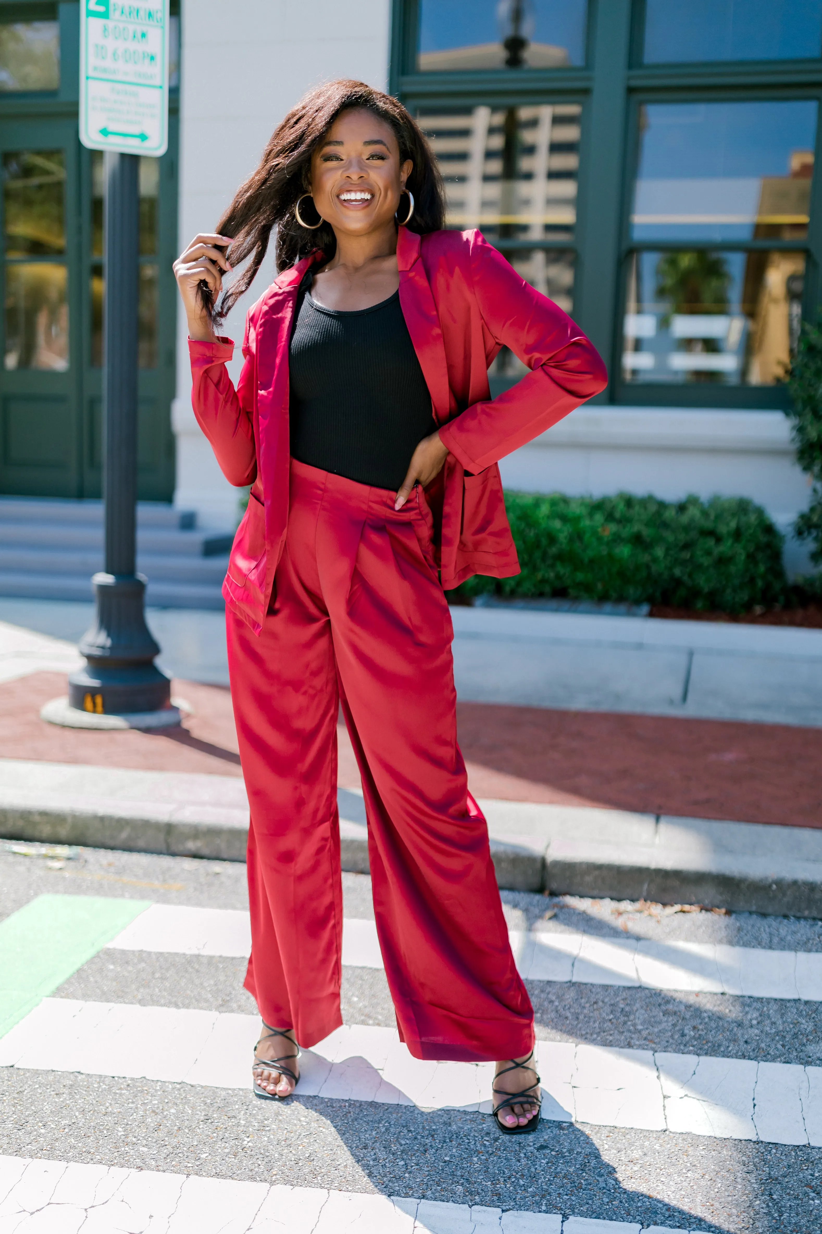 Made My Choice Satin Wide Leg Pants sold by Bella Rose boutique product image thumbnail 4