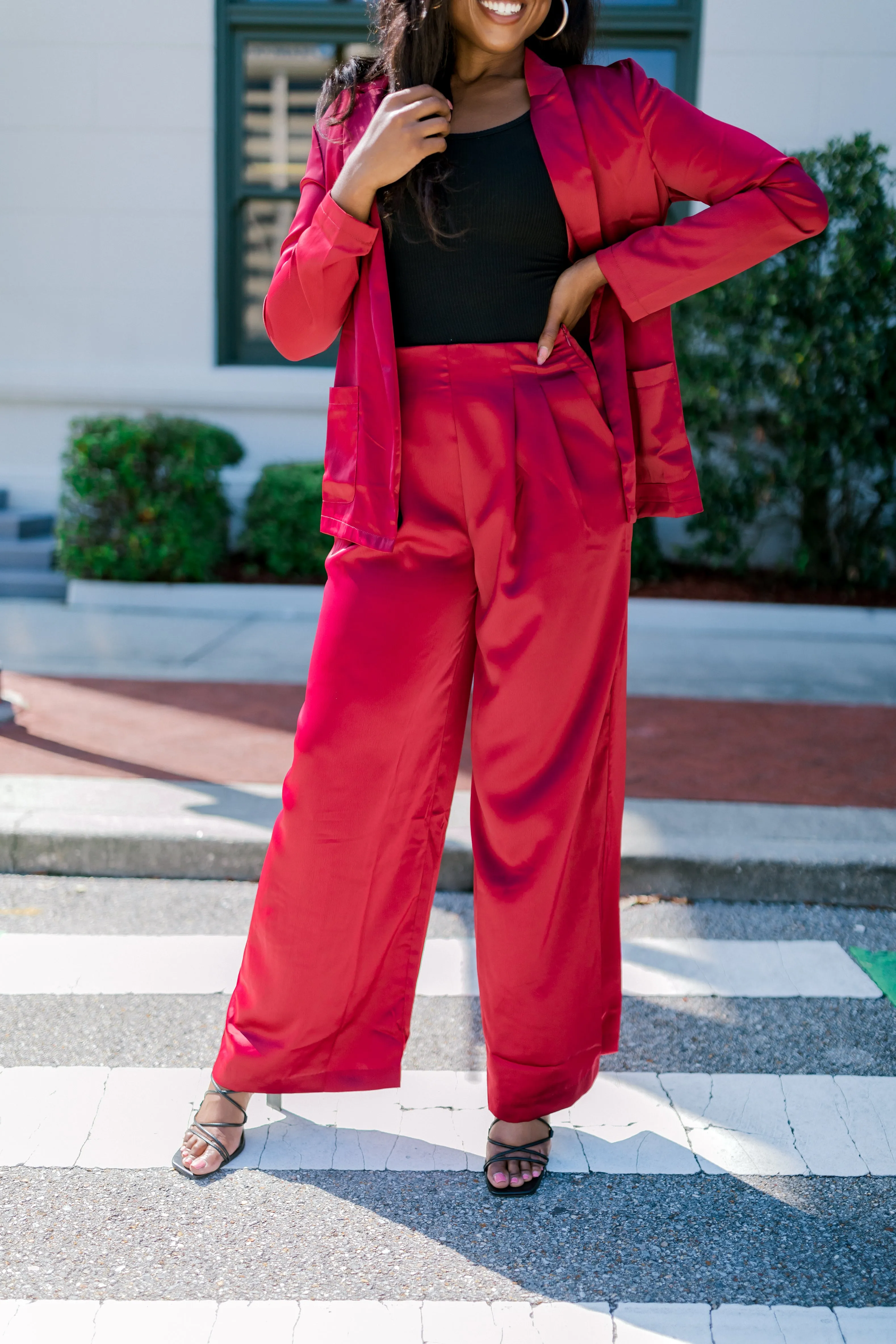 Made My Choice Satin Wide Leg Pants sold by Bella Rose boutique product image thumbnail 5