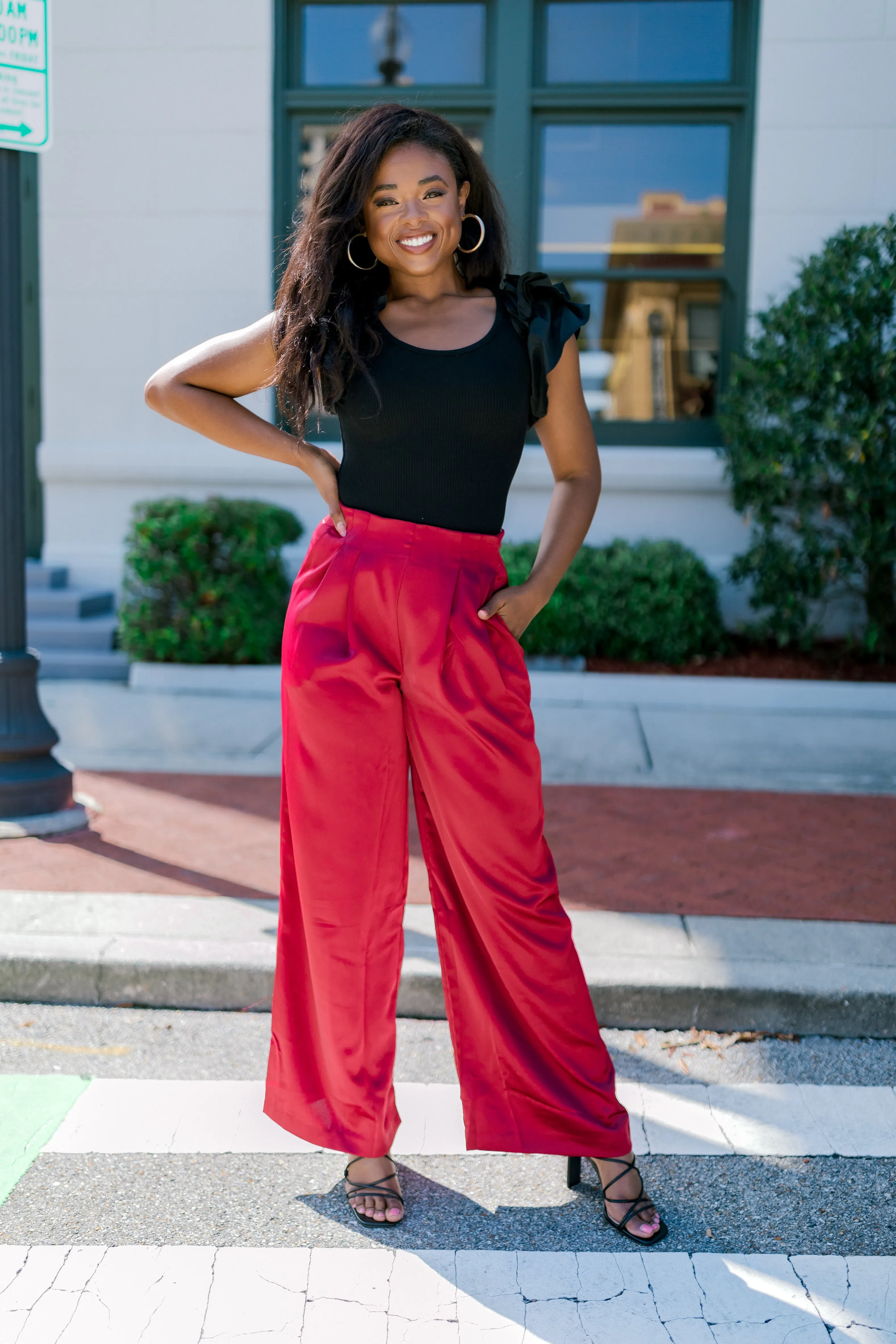 Made My Choice Satin Wide Leg Pants sold by Bella Rose boutique product image thumbnail 2