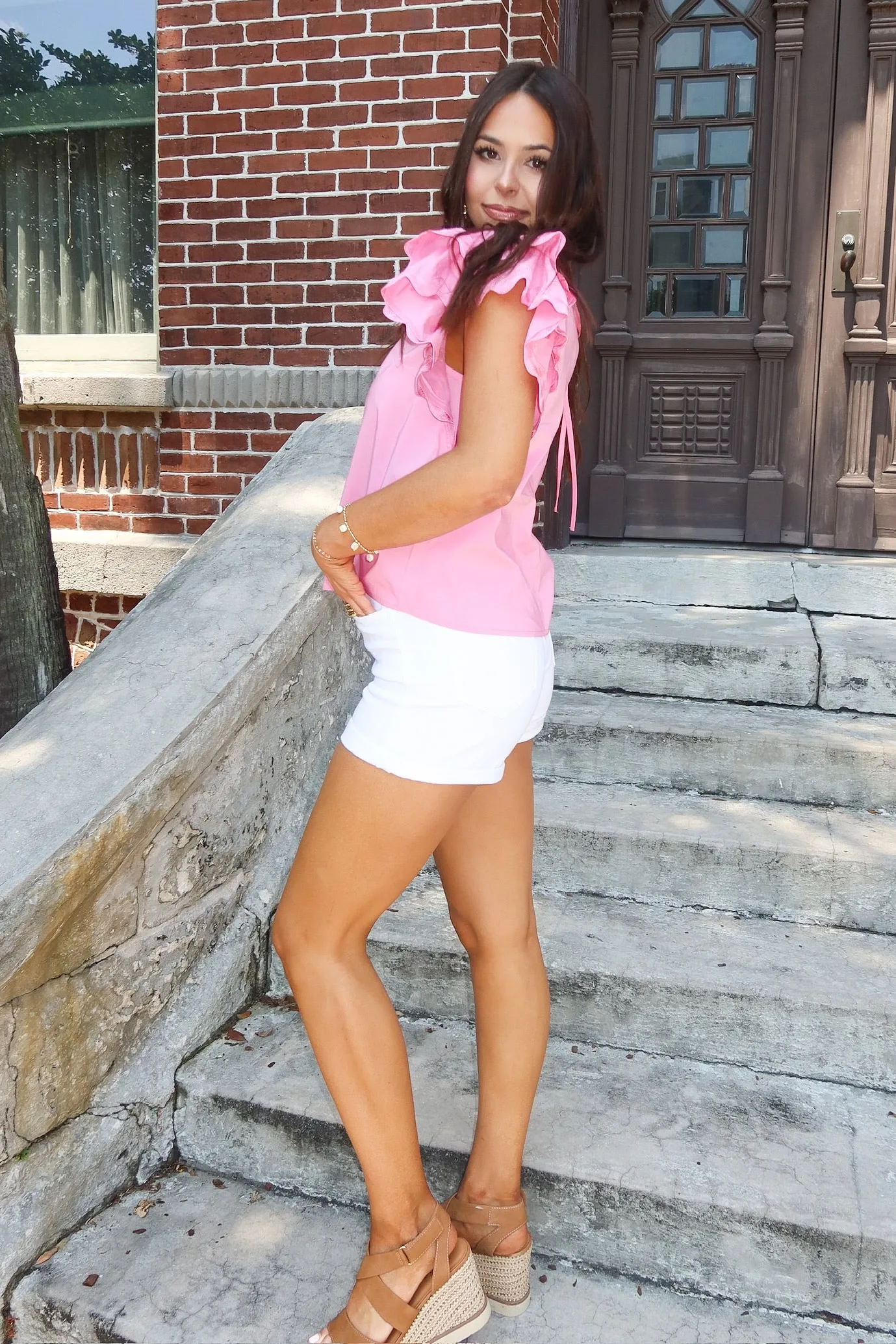 Too Sophisticated Ruffle Top sold by Bella Rose boutique product image thumbnail 2