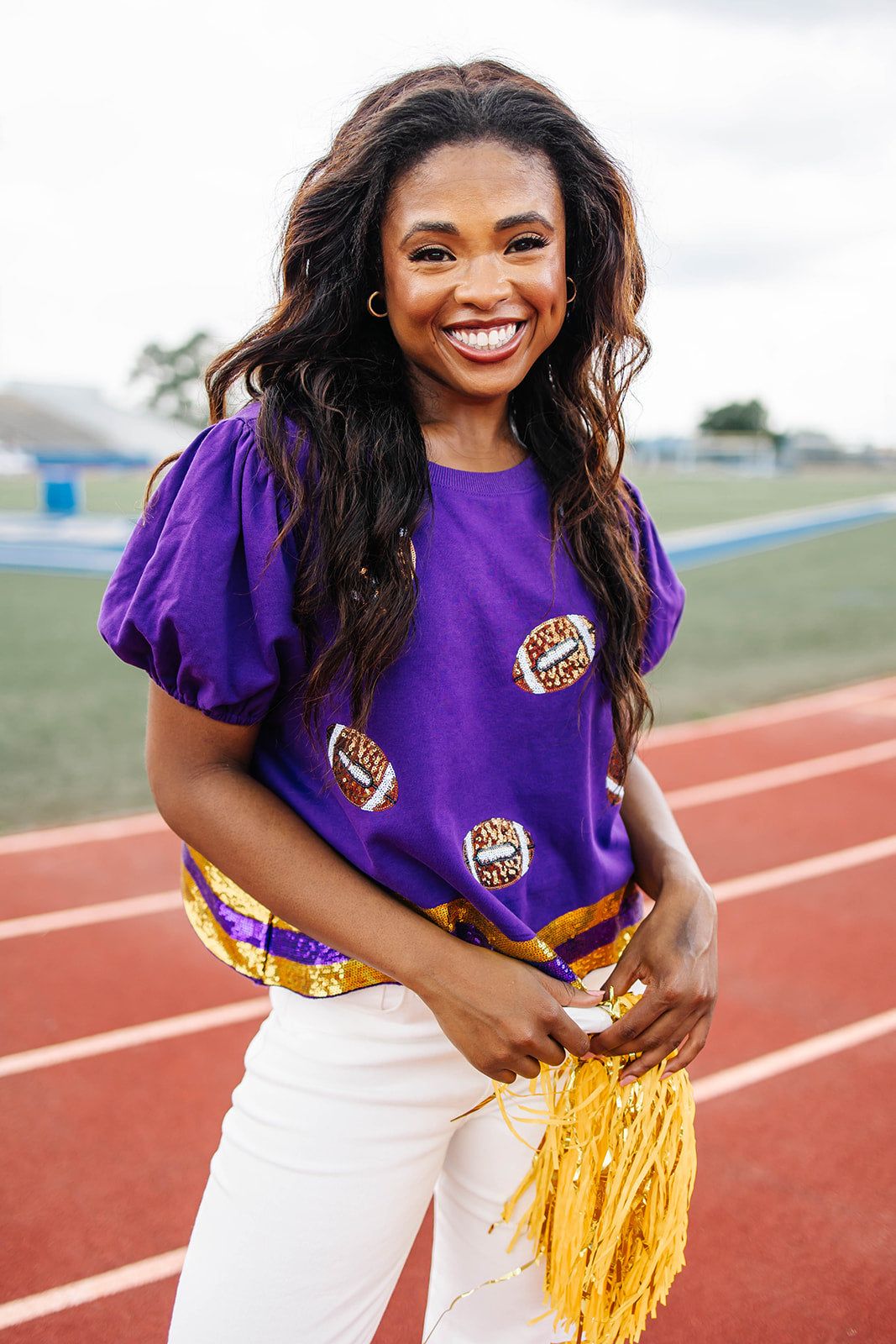 Field Goal Football Sequin Top sold by Bella Rose boutique
