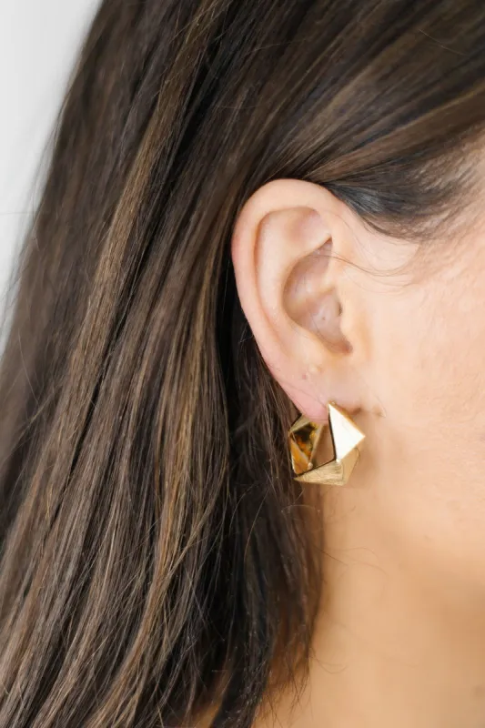 Geometric Open Hoop Earrings sold by Bella Rose boutique