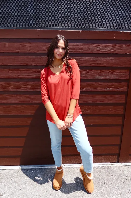 Just So Basic V-Neck Top sold by Bella Rose boutique