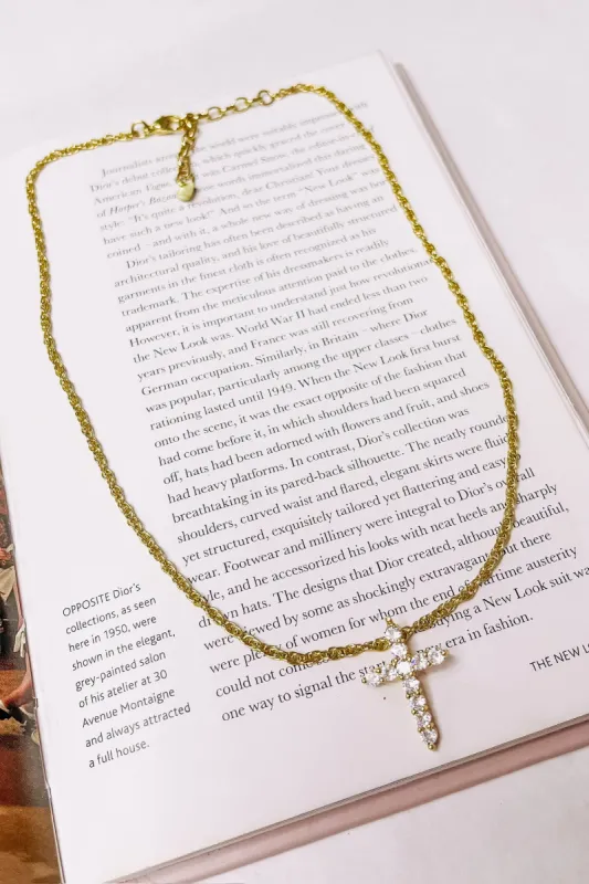 CZ Cross Necklace sold by Bella Rose boutique