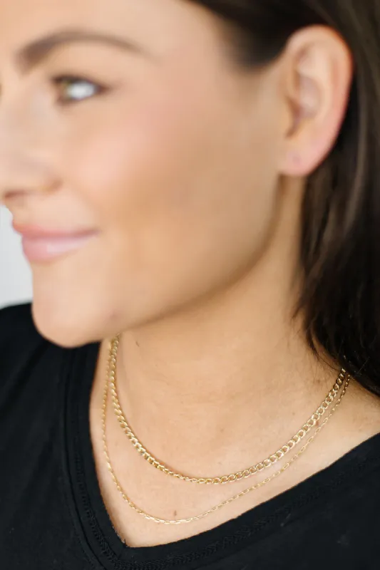 Dainty Layered Curb Chain Link Necklace sold by Bella Rose boutique