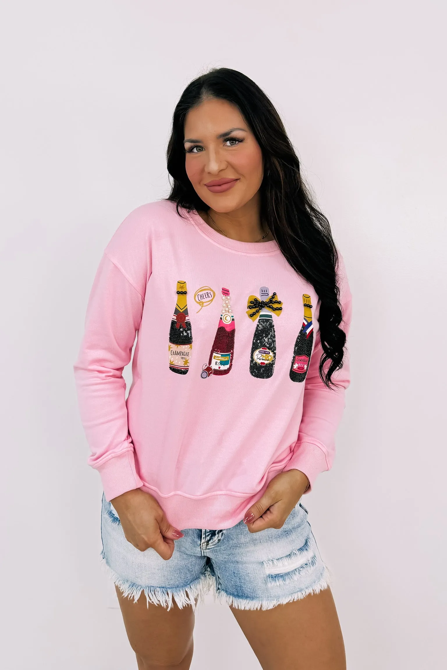 RESTOCK: Drinks On Me Embellished Pullover sold by Bella Rose boutique product image thumbnail 2