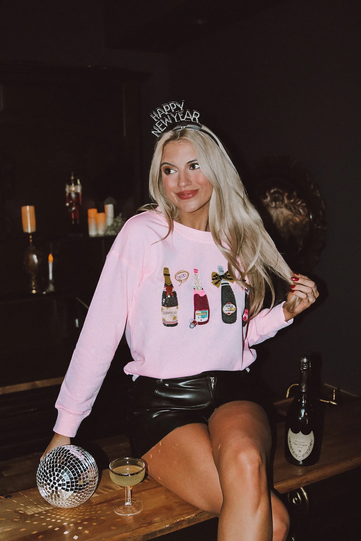 RESTOCK: Drinks On Me Embellished Pullover sold by Bella Rose boutique product image thumbnail 5
