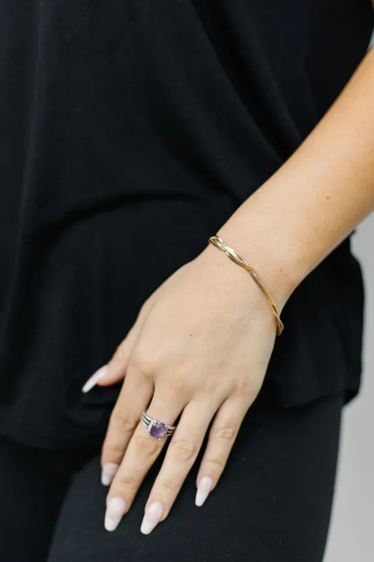 Snake Chain Twisted Adjustable Bracelet sold by Bella Rose boutique