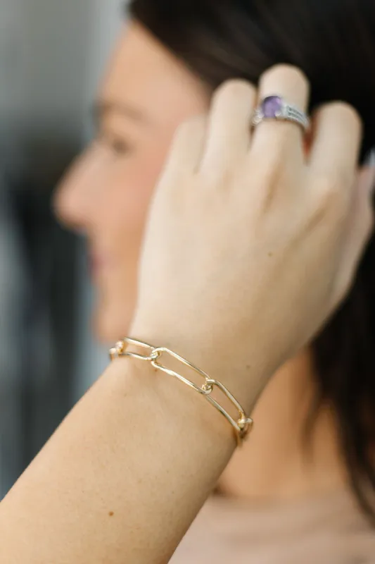 Oval Chain Link Cutout Cuff Bracelet sold by Bella Rose boutique