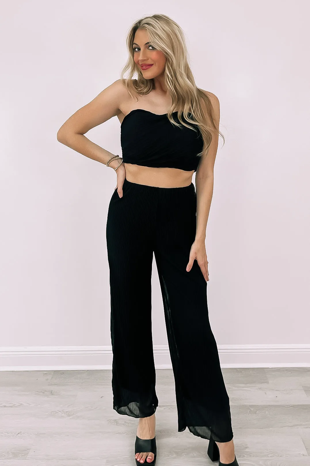 Cards On The Table Pleated Two-Piece Set sold by Bella Rose boutique