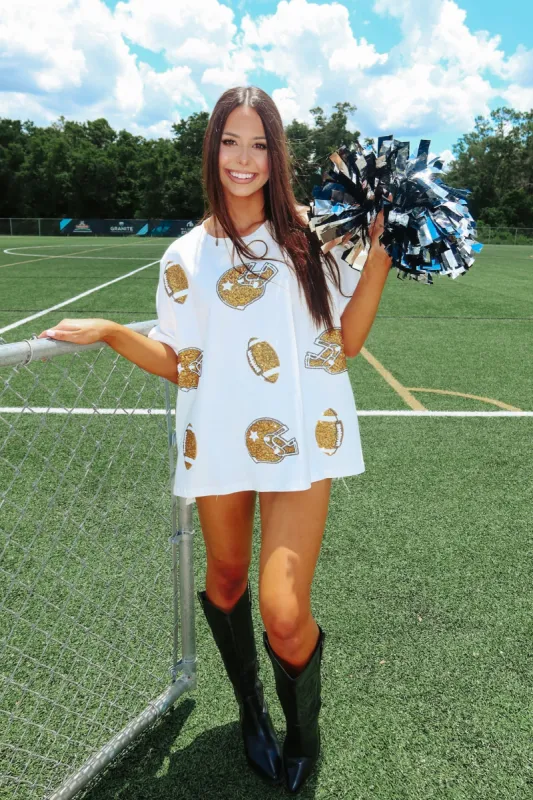 Tailgate Queen Sequin Top sold by Bella Rose boutique