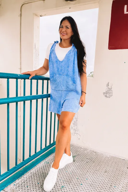 Laying Low Washed Romper sold by Bella Rose boutique