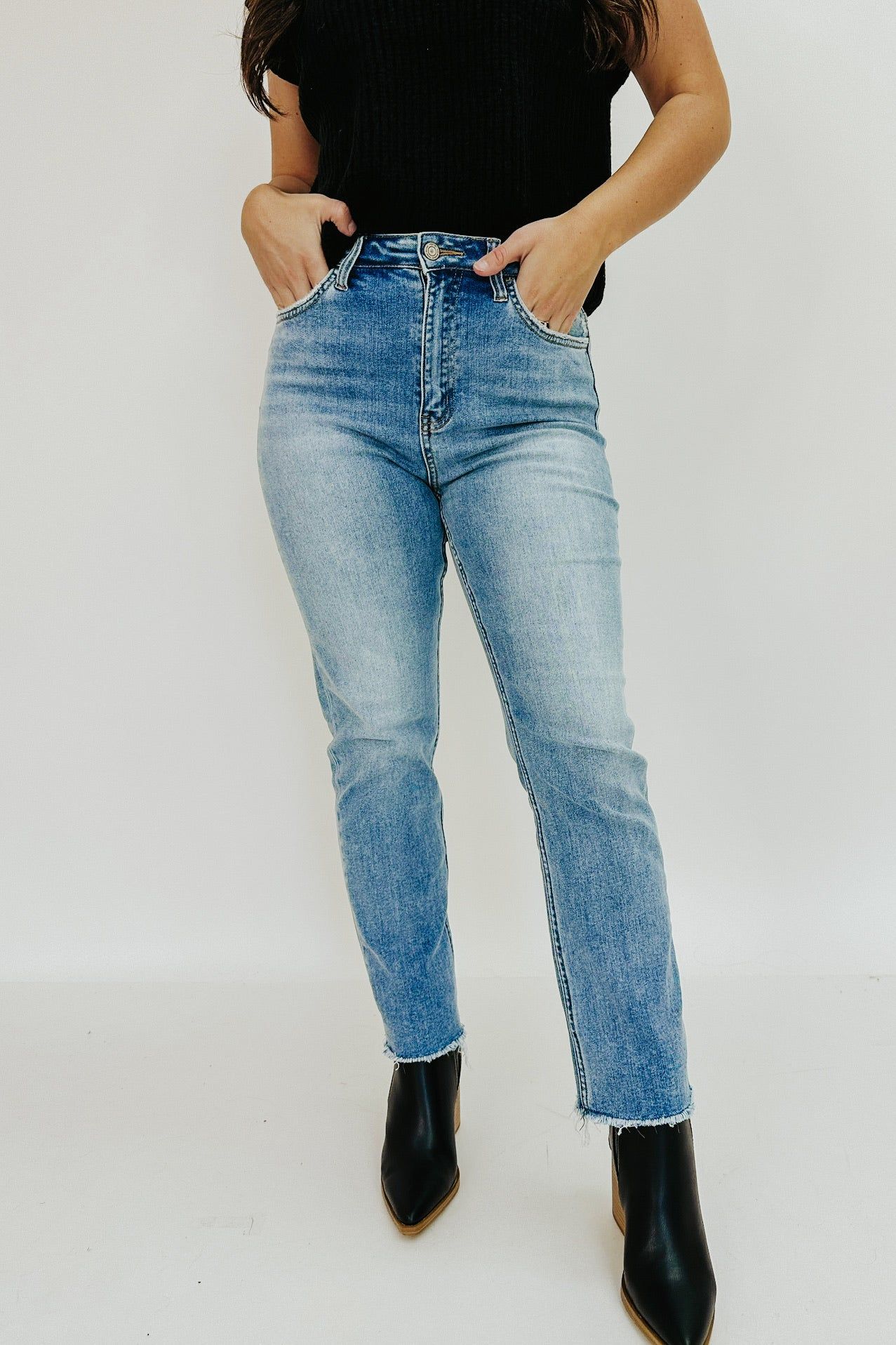 Shirley Super High Rise Slim Crop Jeans sold by Bella Rose boutique product image thumbnail 2