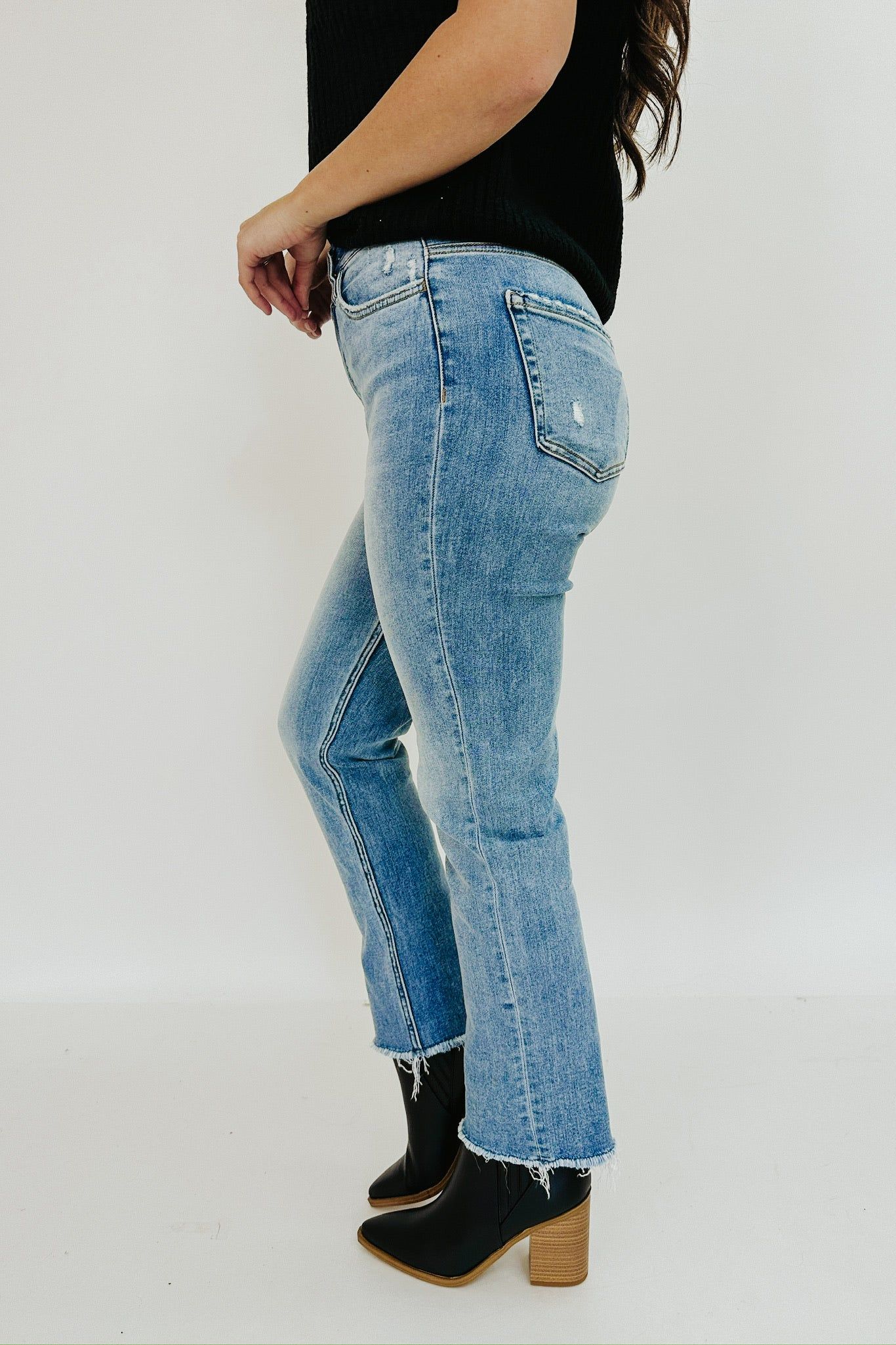 Shirley Super High Rise Slim Crop Jeans sold by Bella Rose boutique product image thumbnail 3