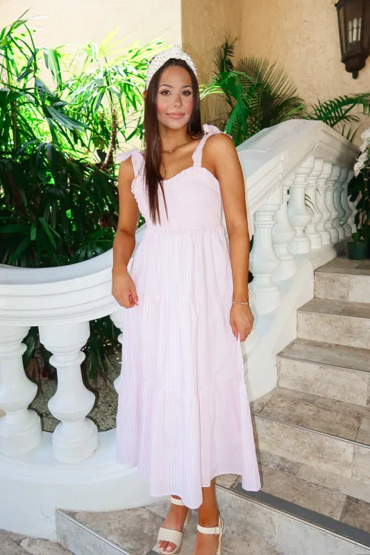 Dreamiest Darling Tiered Midi Dress sold by Bella Rose boutique