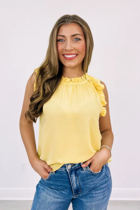 Lost Without You Ruffle Top (LAST ONE - SIZE MEDIUM) sold by Bella Rose boutique
