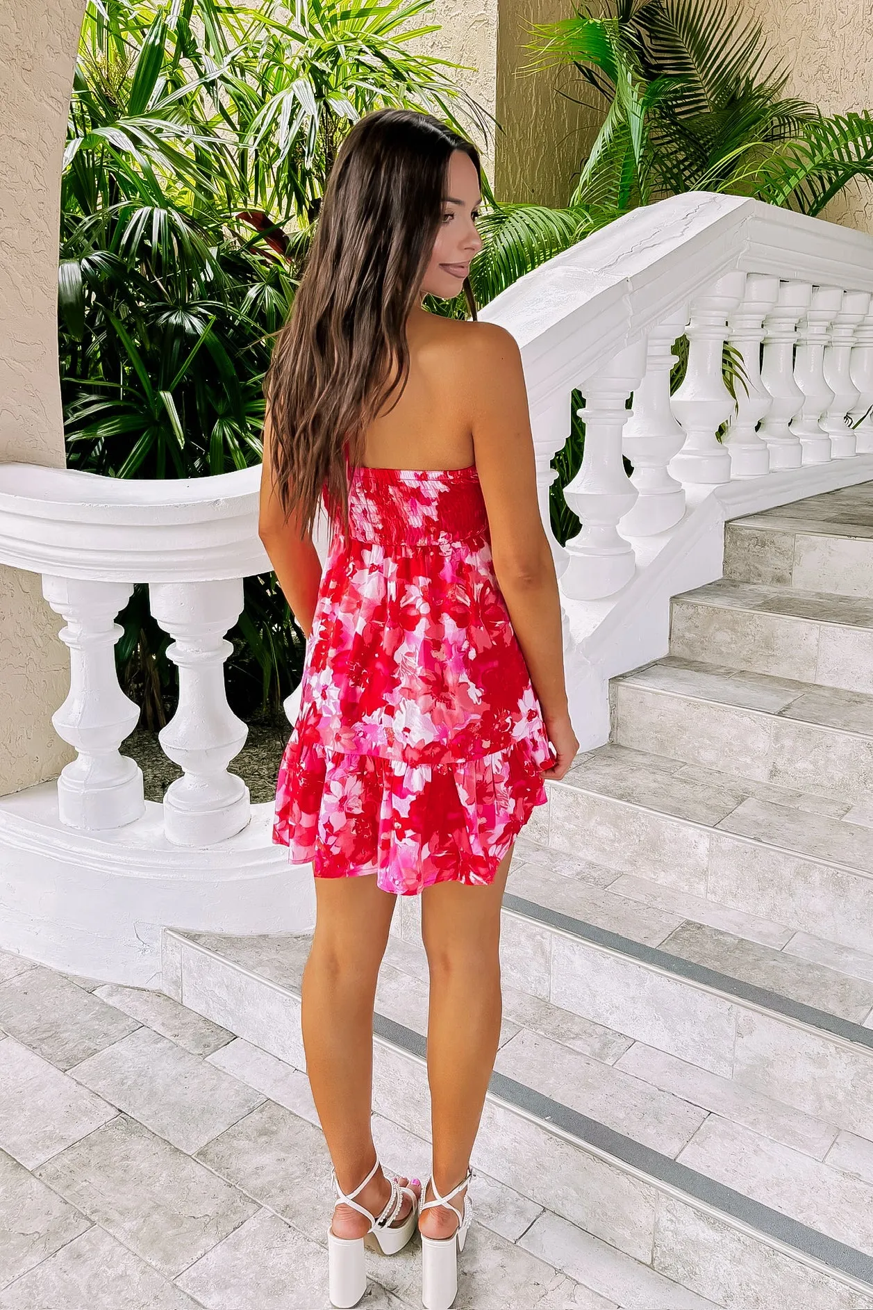 Breezy Date Floral Halter Mini Dress( LAST ONE - SIZE LARGE) sold by Bella Rose boutique product image thumbnail 4
