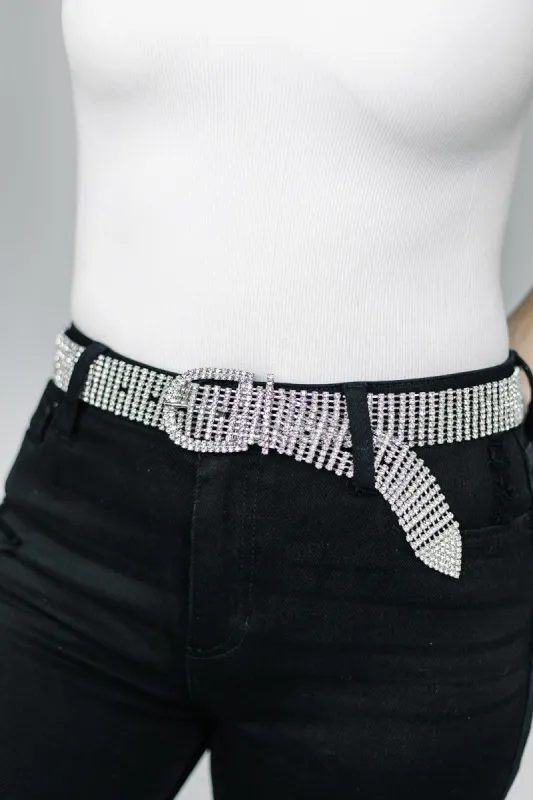 Gia Rhinestone Buckle Belt sold by Bella Rose boutique