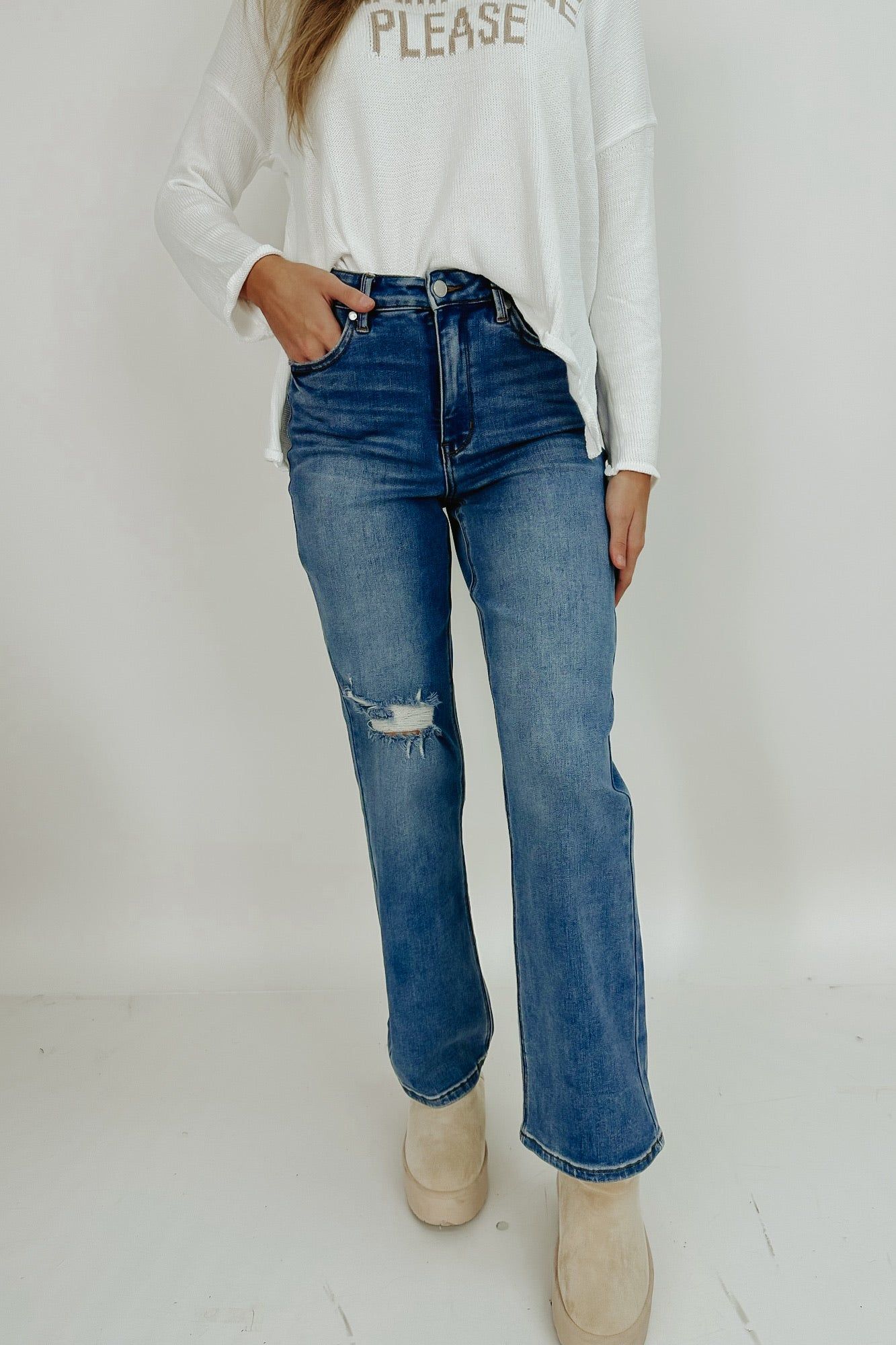 Lovin' The 90's Straight Fit Jeans sold by Bella Rose boutique