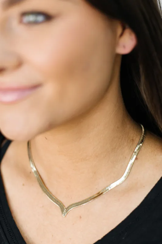 Snake Chain V-Point Necklace sold by Bella Rose boutique