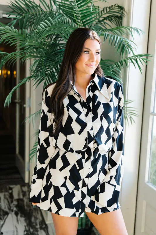 Tatum Geo Print Long Sleeve Dress sold by Bella Rose boutique