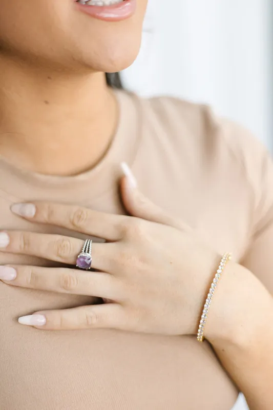 Skye Rhinestone Gold Clasp Bracelet sold by Bella Rose boutique