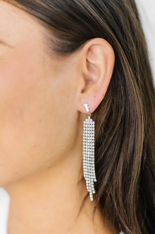 Crystal Post Fringe Drop Earrings sold by Bella Rose boutique