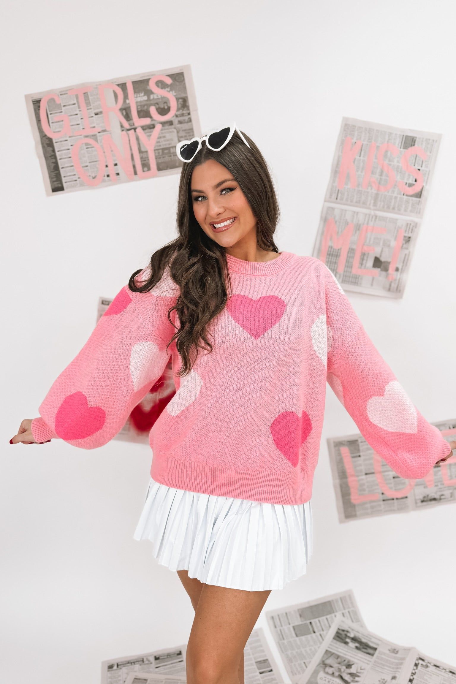 Wearing My Heart On My Sleeve Knit Sweater sold by Bella Rose boutique product image thumbnail 5