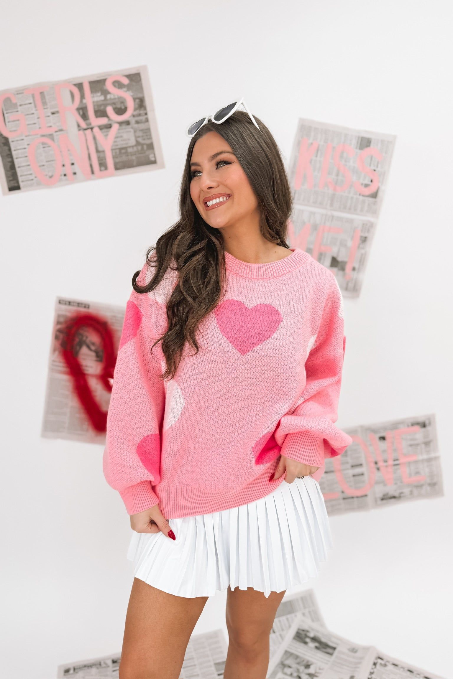 Wearing My Heart On My Sleeve Knit Sweater sold by Bella Rose boutique product image thumbnail 2
