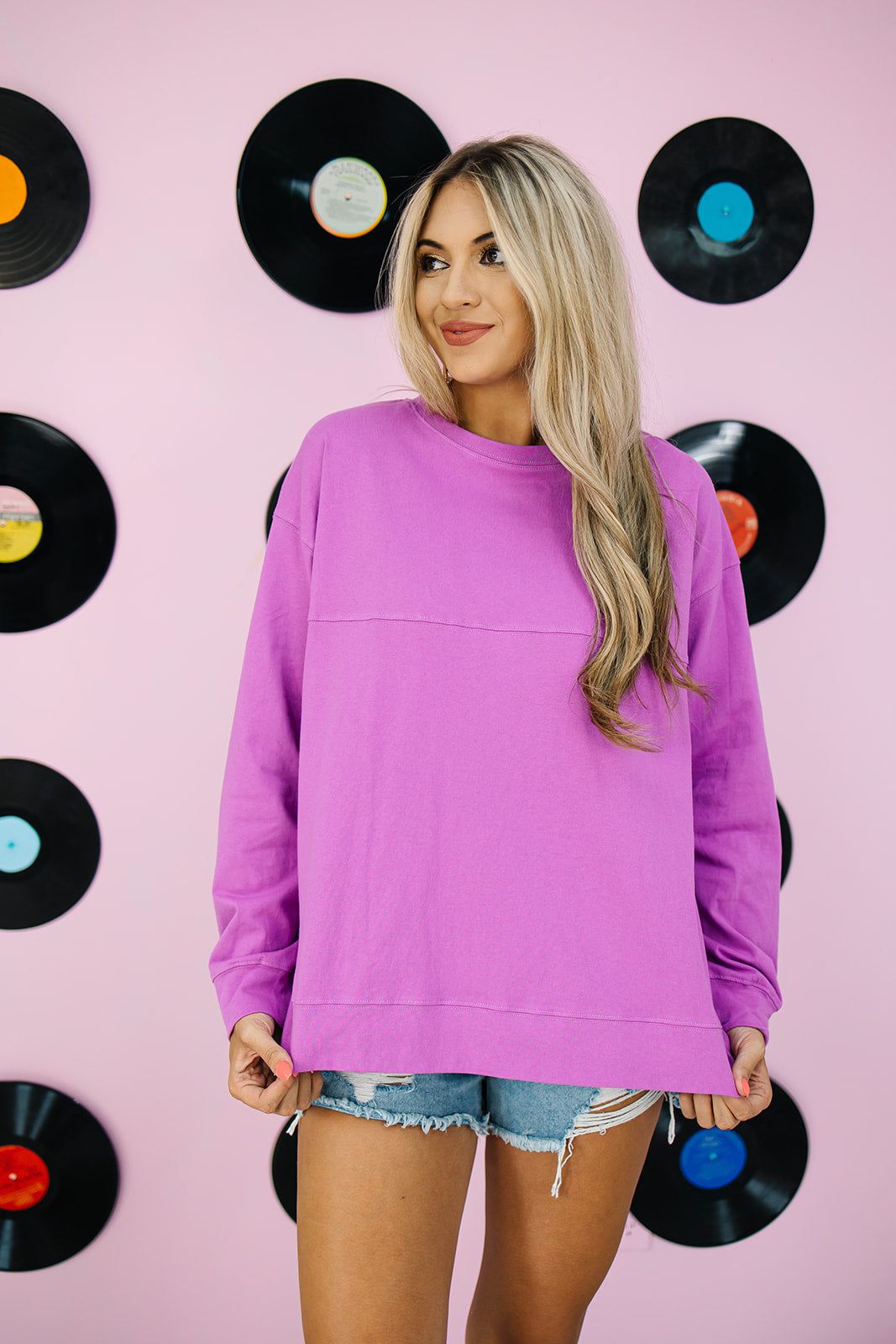 Sequin 'Good Vibes Only' Long Sleeve Top sold by Bella Rose boutique product image thumbnail 6