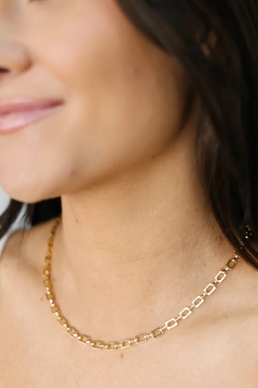 Hollow Rectangle Chain Link Necklace sold by Bella Rose boutique