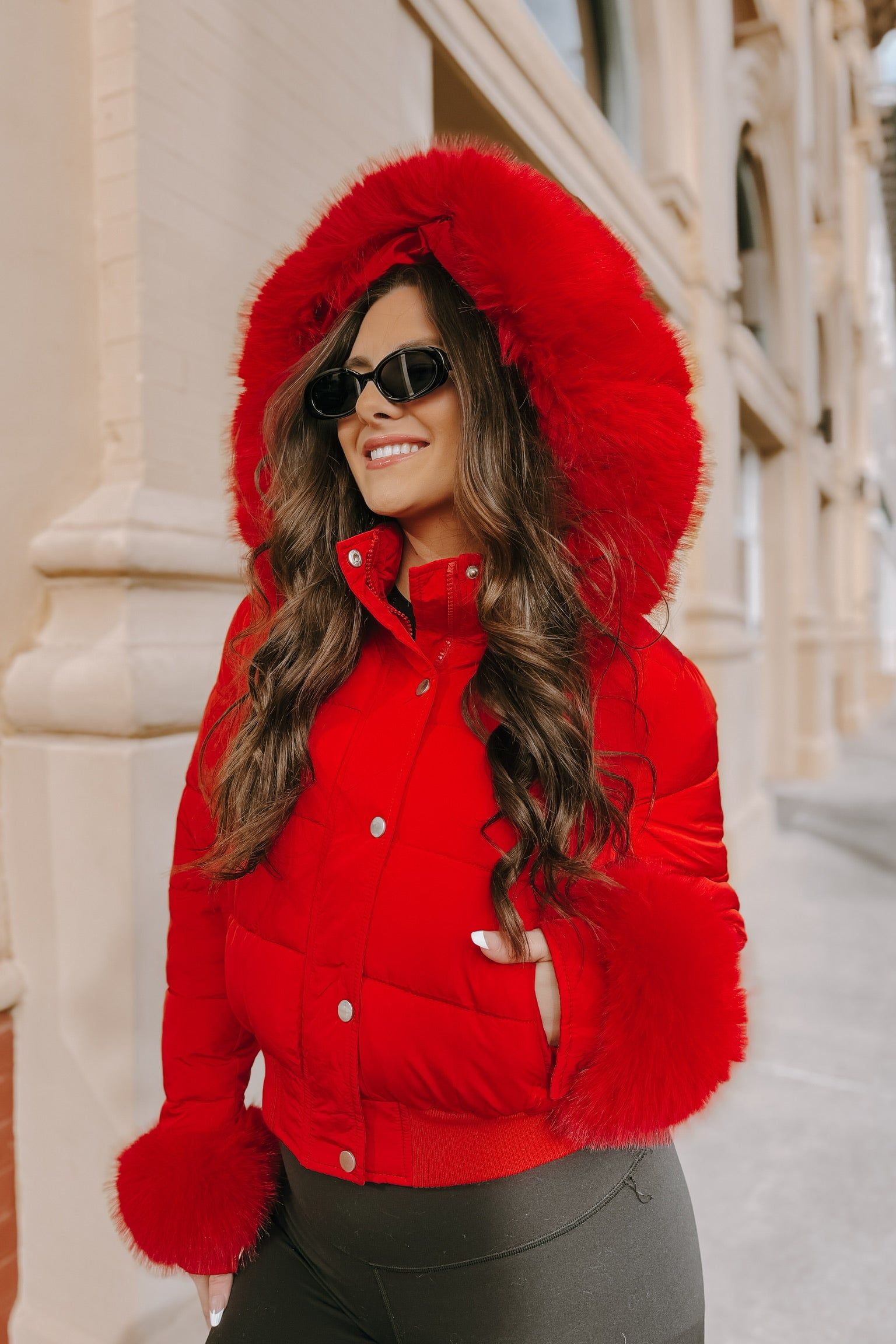 Aspen Babe Faux Fur Puffer Jacket sold by Bella Rose boutique product image thumbnail 4