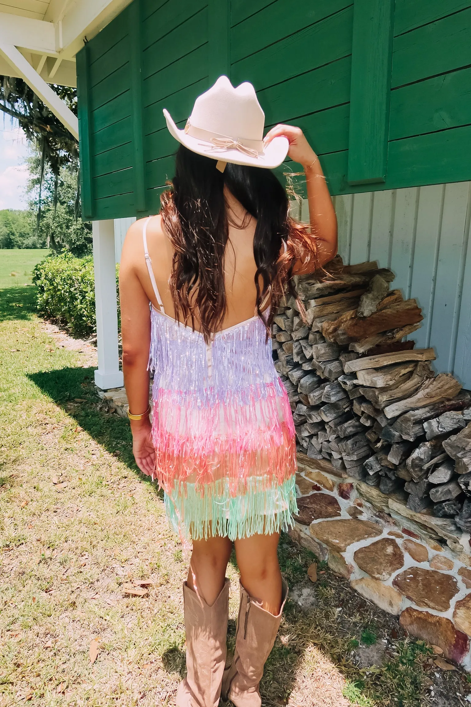 Pop Star Sequin Finge Dress sold by Bella Rose boutique product image thumbnail 5