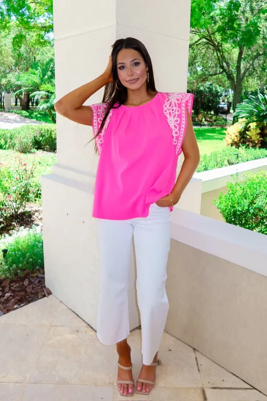 Mind Your Own Business Embroidered Top sold by Bella Rose boutique