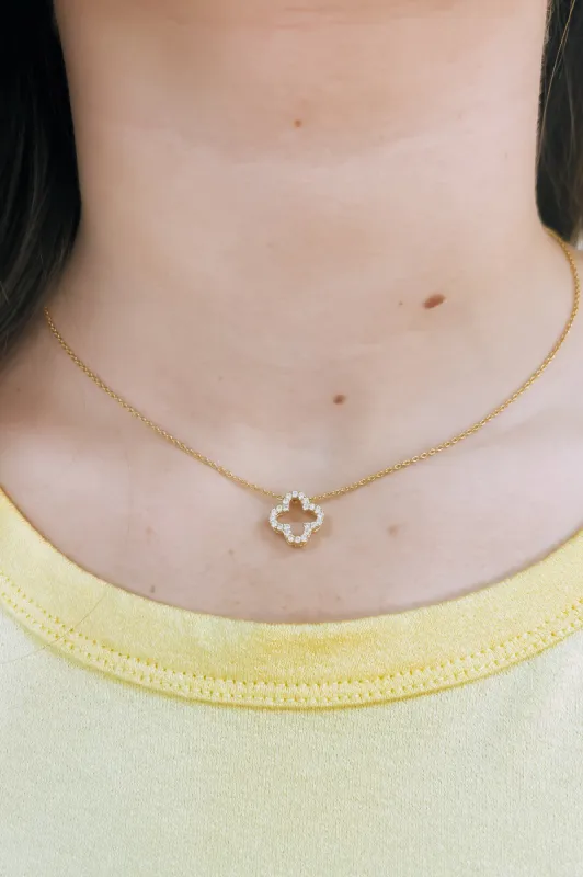 Forever Girly Clover Necklace sold by Bella Rose boutique