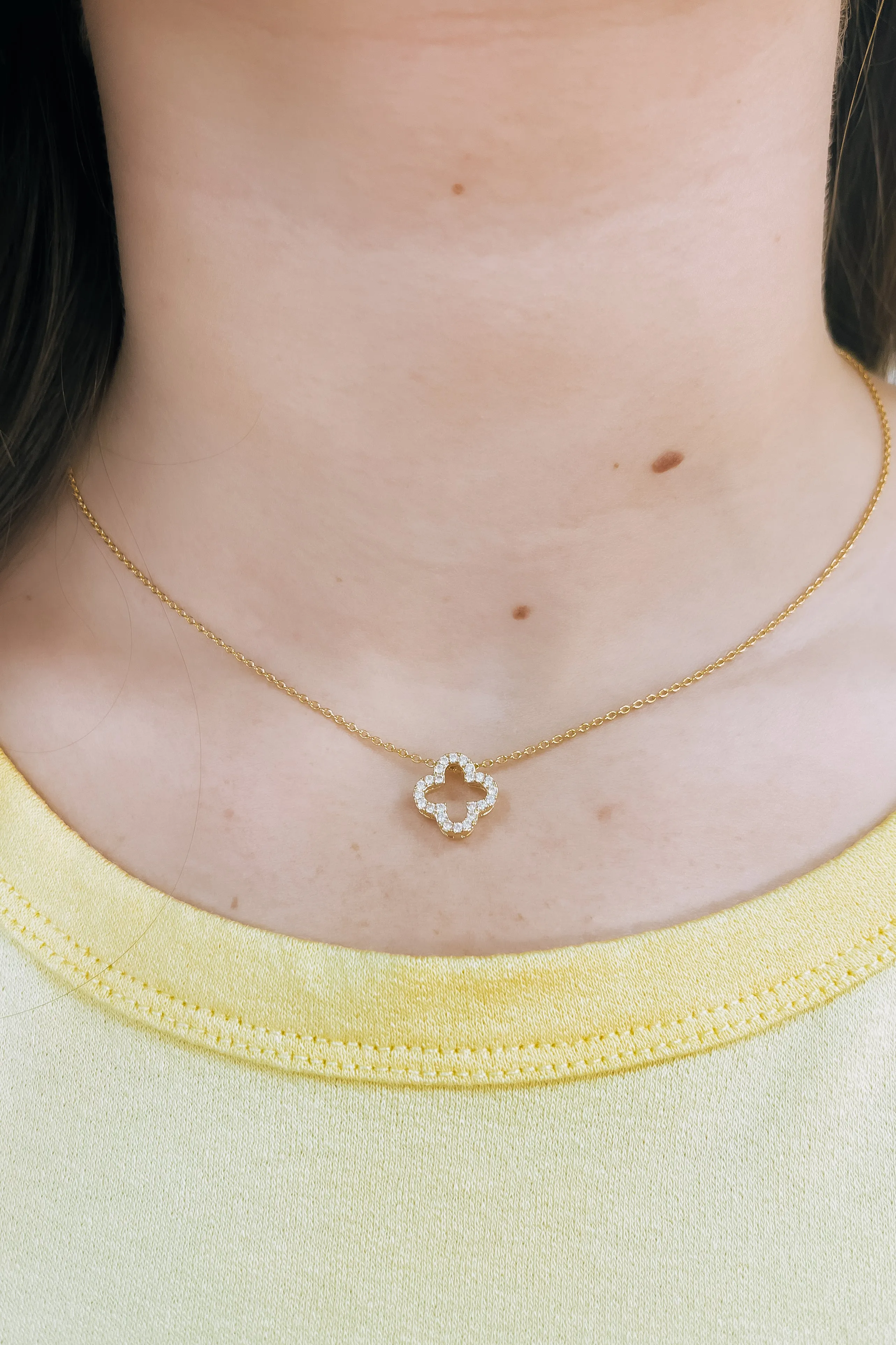 Forever Girly Clover Necklace sold by Bella Rose boutique