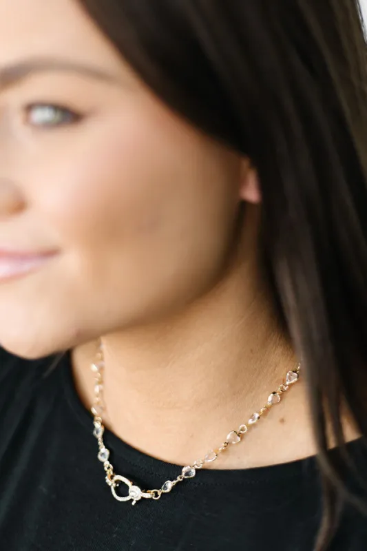 Heart Shape Chain Lobster Clasp Necklace sold by Bella Rose boutique
