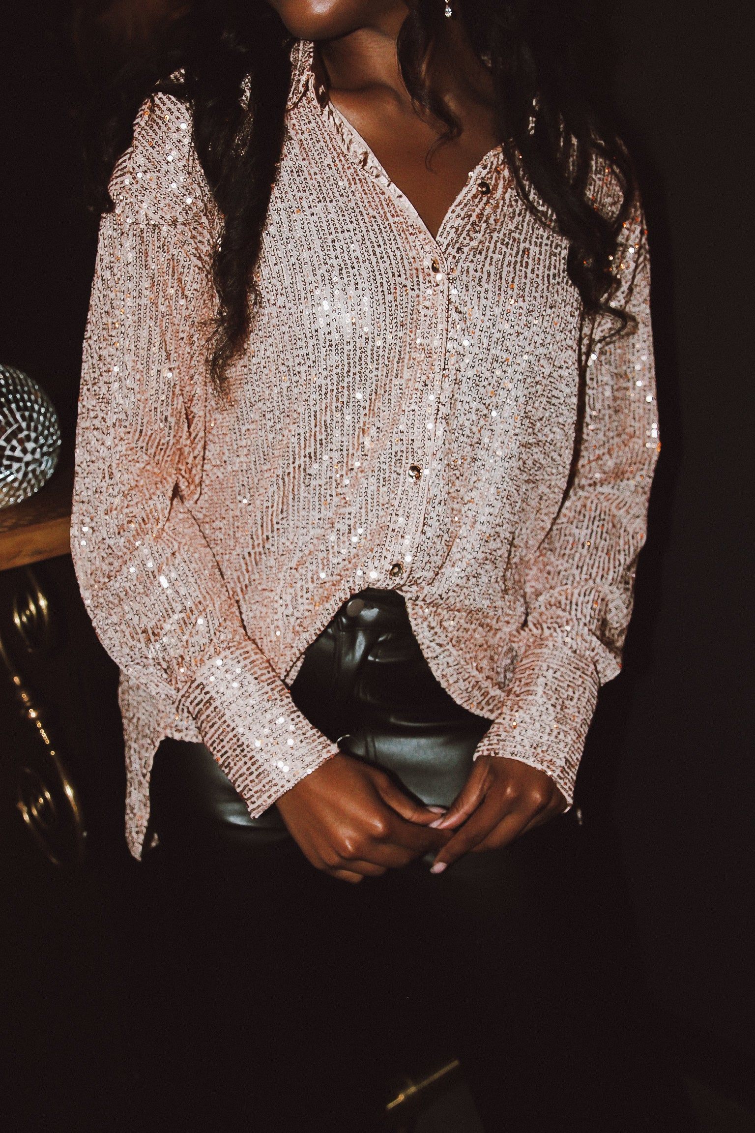Keep Dazzling Sequin Blouse sold by Bella Rose boutique product image thumbnail 3