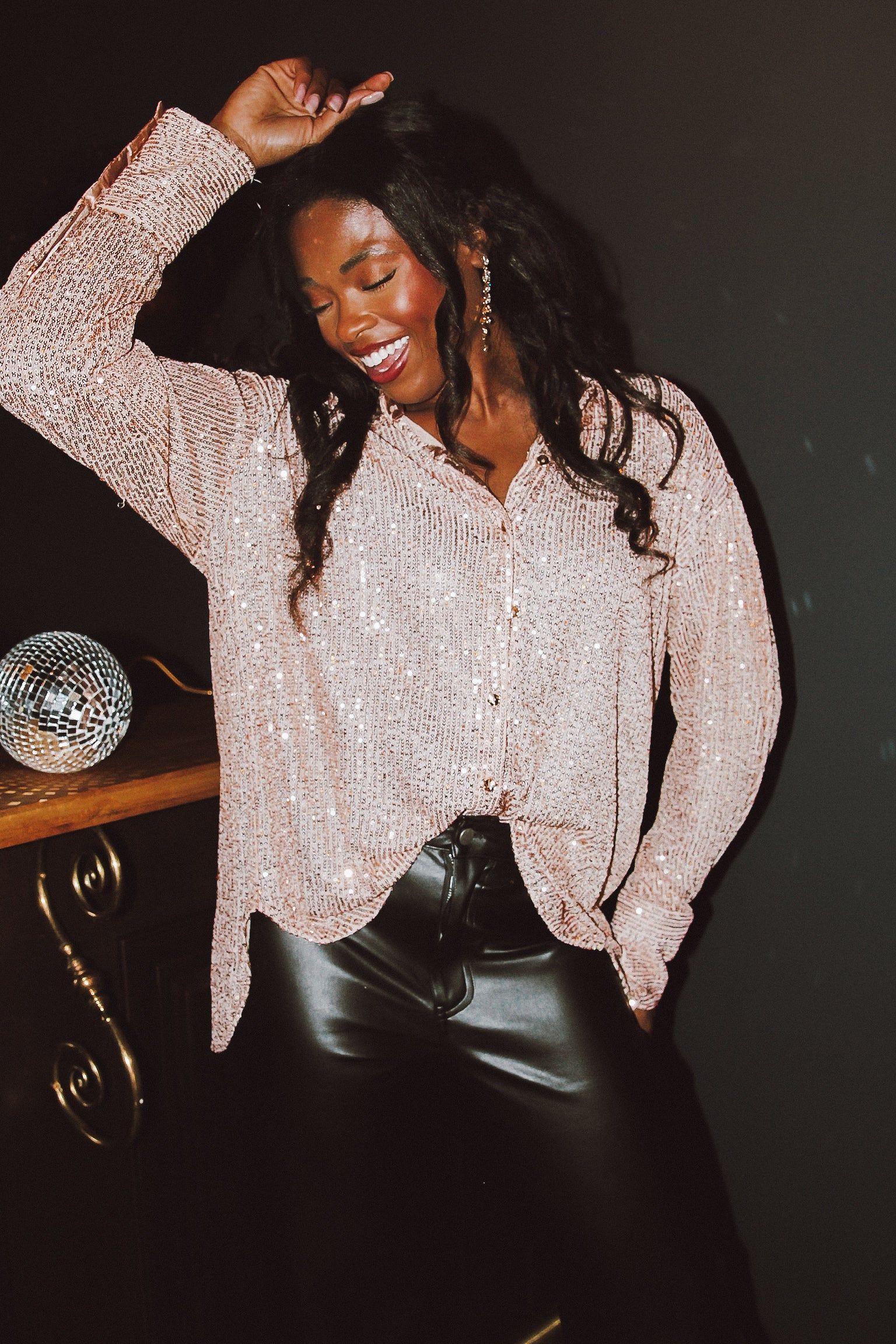 Keep Dazzling Sequin Blouse sold by Bella Rose boutique product image thumbnail 2