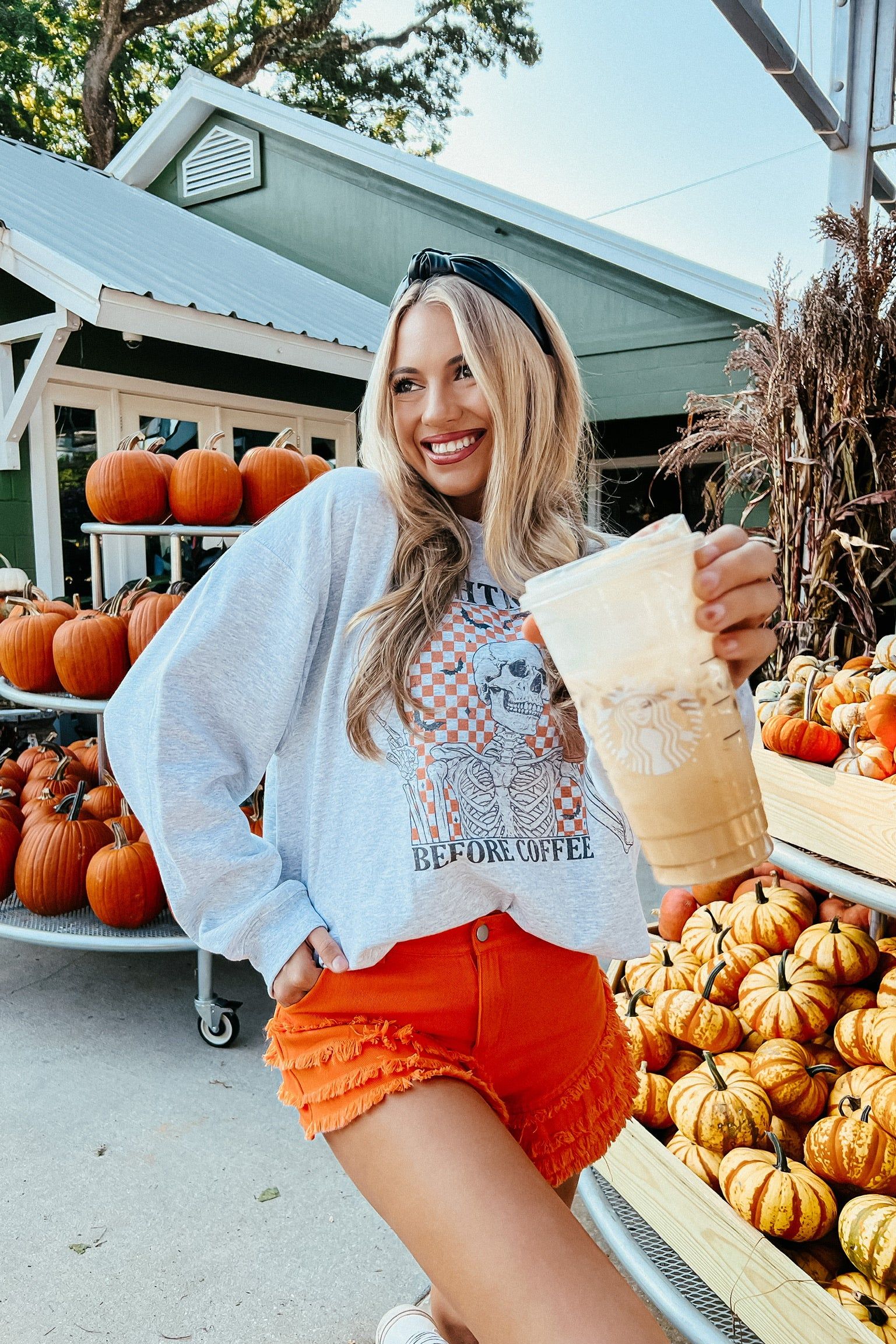 Nightmare Before Coffee Oversized Graphic Sweatshirt sold by Bella Rose boutique product image thumbnail 6