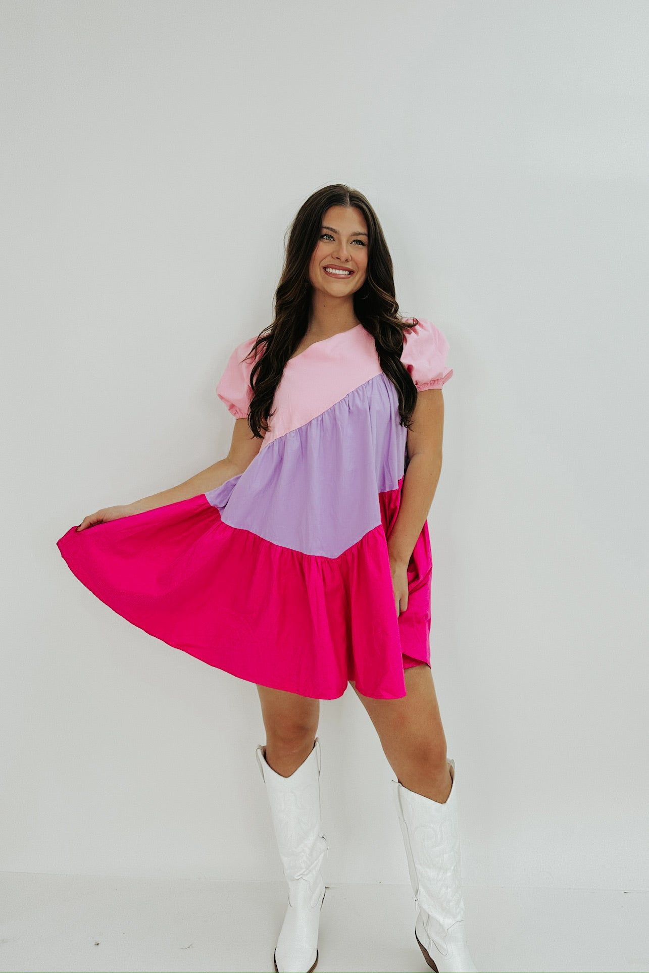 Lovely Views Asymmetrical Mini Dress sold by Bella Rose boutique product image thumbnail 3