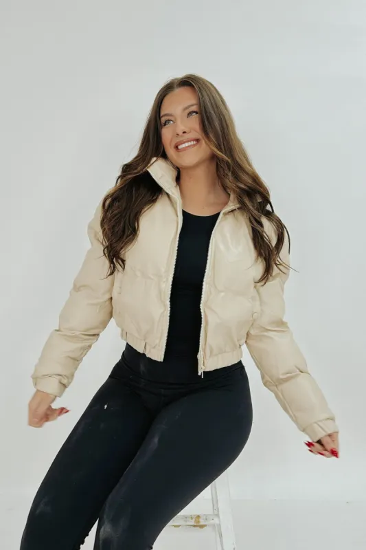 Cloud Nine Cutie Puffer Bomber Jacket sold by Bella Rose boutique